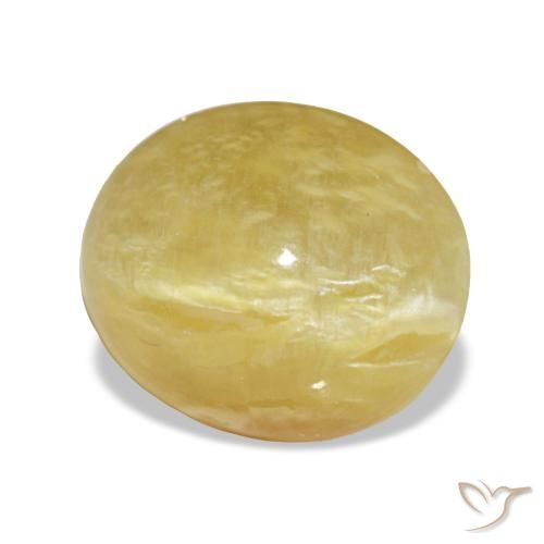 Opale jaune naturelle coupe ovale, 3,37 ct, opaque