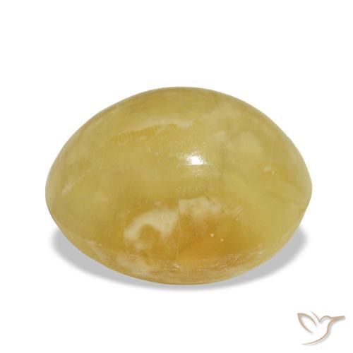 Opale jaune naturelle coupe ovale, 3,37 ct, opaque