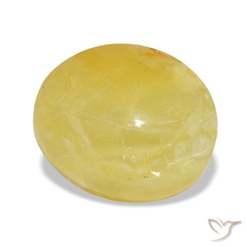 Opale jaune naturelle coupe ovale, 3,13 ct, opaque
