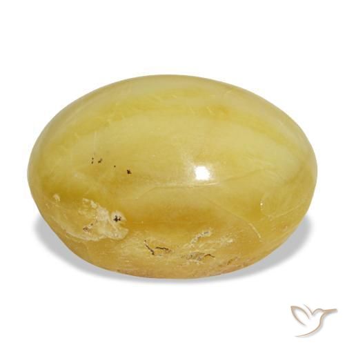 Opale jaune naturelle coupe ovale, 8,78 ct, opaque