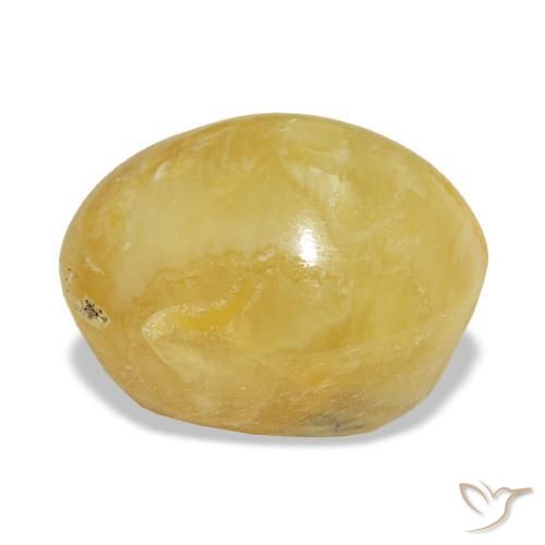 Opale jaune naturelle coupe ovale, 7,90 ct, opaque