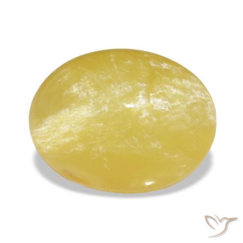 Opale jaune naturelle coupe ovale, 4,10 ct, opaque