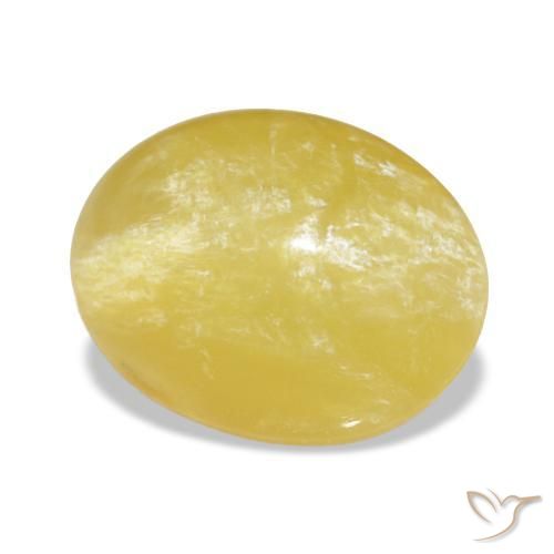 Opale jaune naturelle coupe ovale, 4,10 ct, opaque