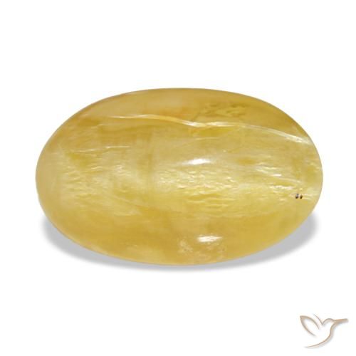 Opale jaune naturelle coupe ovale, 4,84 ct, opaque