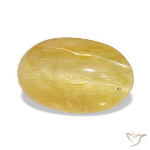 Opale jaune naturelle coupe ovale, 4,84 ct, opaque