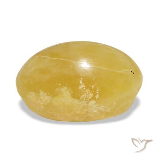 Opale jaune naturelle coupe ovale, 4,84 ct, opaque