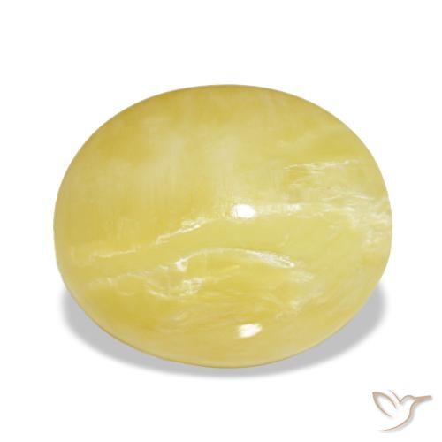 Opale jaune naturelle coupe ovale, 5,98 ct, opaque
