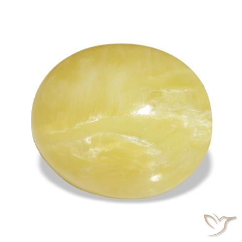 Opale jaune naturelle coupe ovale, 5,98 ct, opaque
