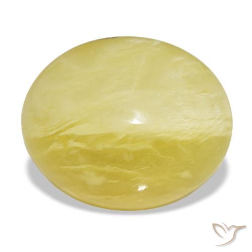 Opale jaune naturelle coupe ovale, 11,49 ct, opaque