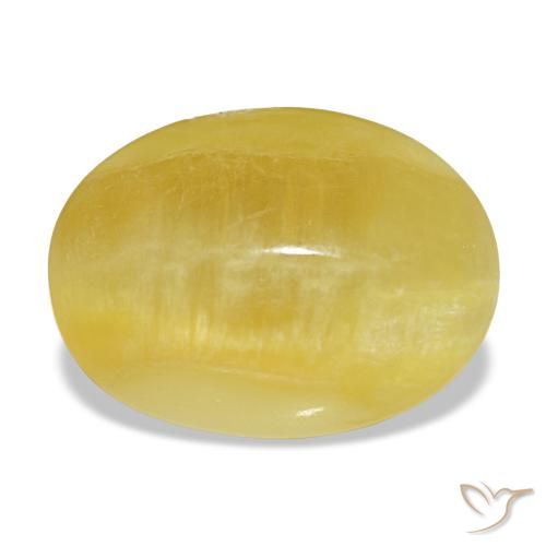 Opale jaune naturelle coupe ovale, 4,91 ct, opaque