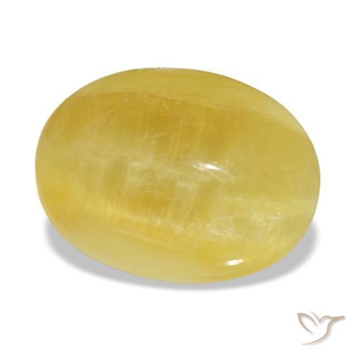 Opale jaune naturelle coupe ovale, 4,91 ct, opaque