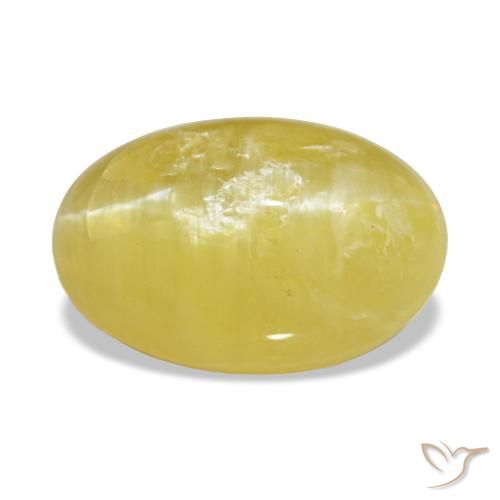 Opale jaune naturelle coupe ovale, 3,78 ct, opaque