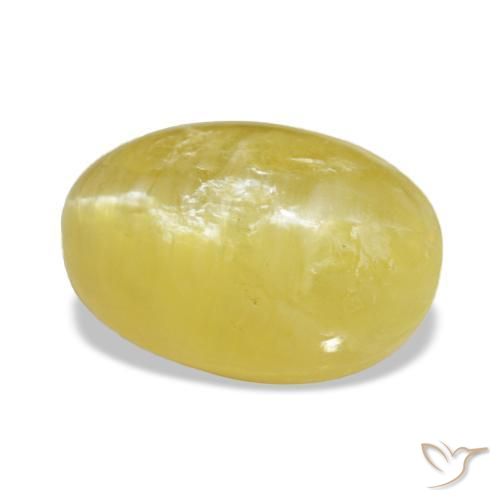 Opale jaune naturelle coupe ovale, 3,78 ct, opaque