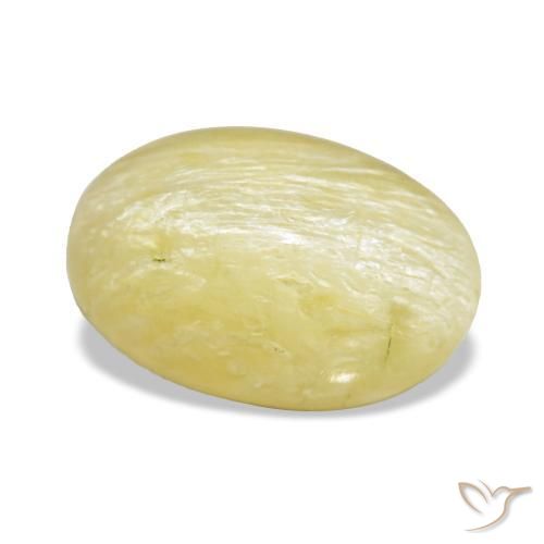 Opale jaune naturelle coupe ovale, 2,89 ct, opaque