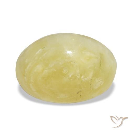 Opale jaune naturelle coupe ovale, 2,89 ct, opaque