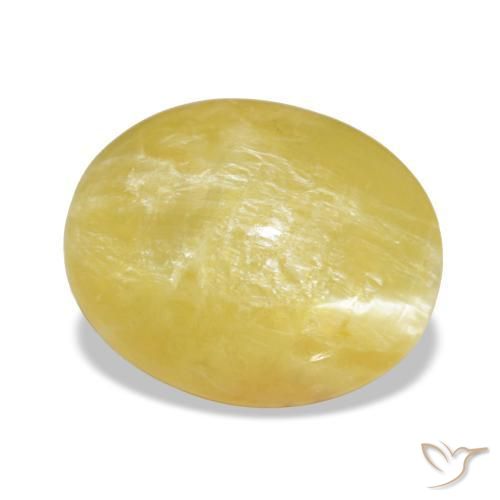 Opale jaune naturelle coupe ovale, 2,80 ct, opaque