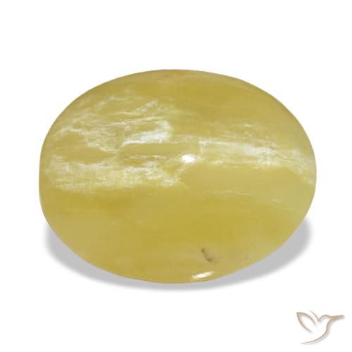 Opale jaune naturelle coupe ovale, 2,65 ct, opaque