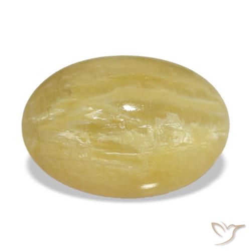 Opale jaune naturelle coupe ovale, 4,03 ct, opaque