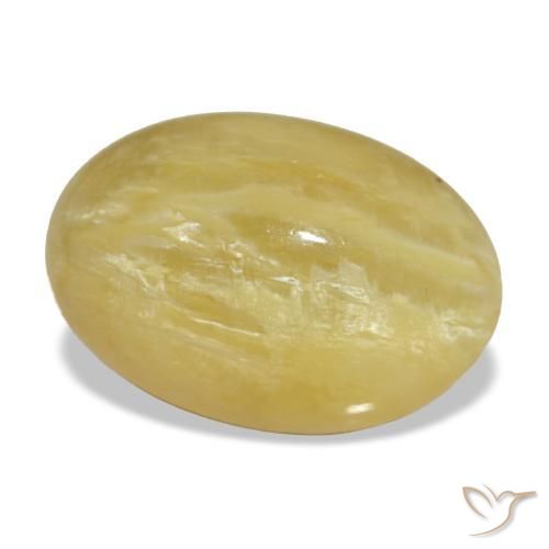 Opale jaune naturelle coupe ovale, 4,03 ct, opaque