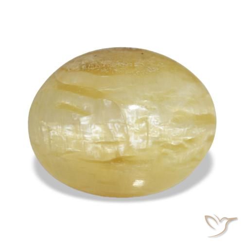 Opale jaune naturelle coupe ovale, 3,43 ct, opaque