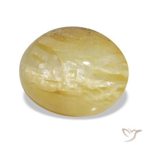 Opale jaune naturelle coupe ovale, 3,43 ct, opaque