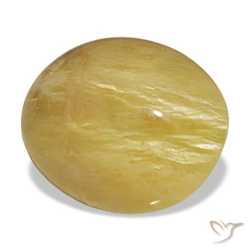 Opale jaune naturelle coupe ovale, 5,55 ct, opaque
