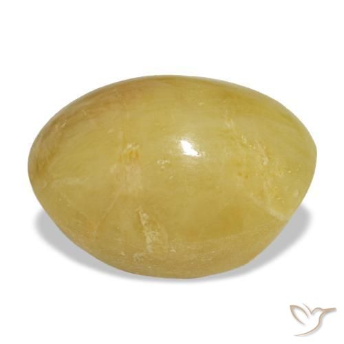 Opale jaune naturelle coupe ovale, 5,55 ct, opaque
