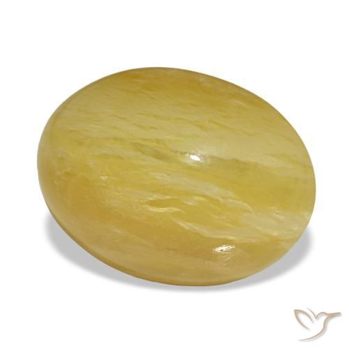 Opale jaune naturelle coupe ovale, 4,31 ct, opaque