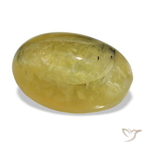 Opale jaune naturelle coupe ovale, 5,25 ct, opaque