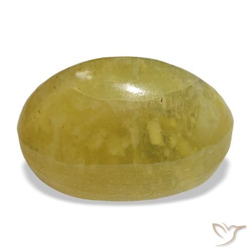 Opale jaune naturelle coupe ovale, 5,25 ct, opaque