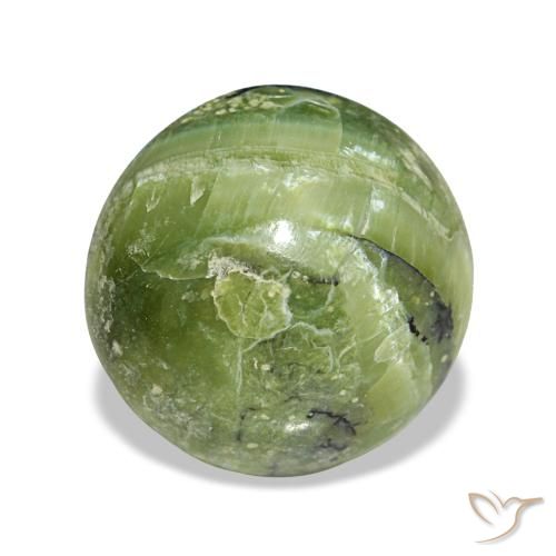 Opale vert naturelle coupe roude, 3,24 ct, opaque