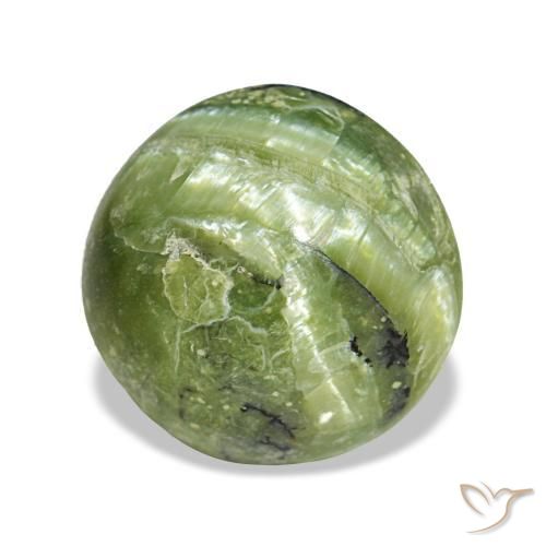 Opale vert naturelle coupe roude, 3,24 ct, opaque