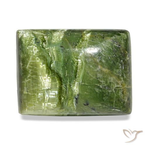 Opale vert naturelle baguette, 25,23 ct, opaque
