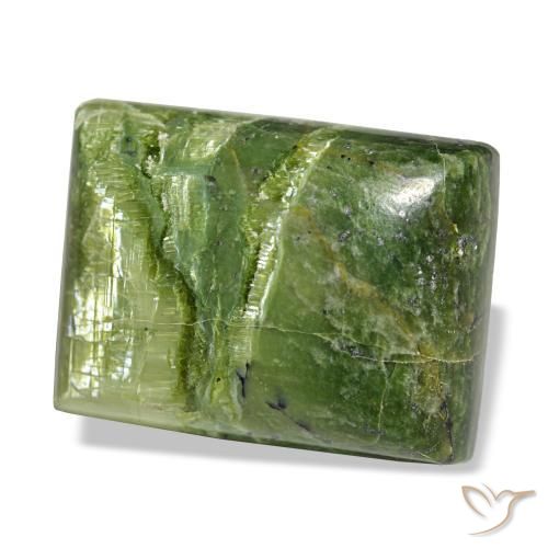 Opale vert naturelle baguette, 25,23 ct, opaque