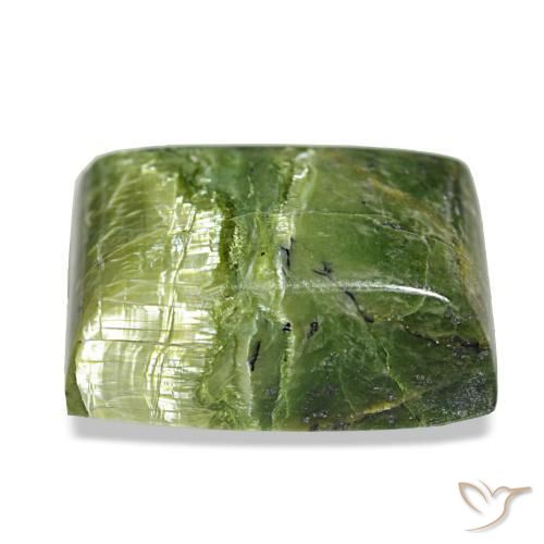 Opale vert naturelle baguette, 25,23 ct, opaque