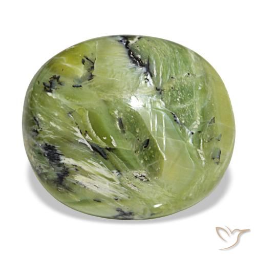 Opale vert naturelle coupe ovale, 17,19 ct, opaque