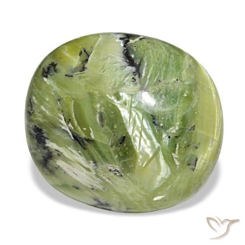 Opale vert naturelle coupe ovale, 17,19 ct, opaque