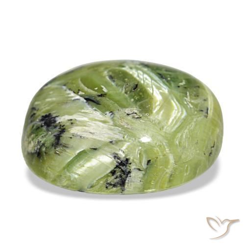 Opale vert naturelle coupe ovale, 17,19 ct, opaque