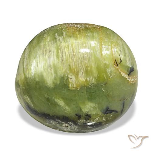 Opale vert naturelle coupe ovale, 5,75 ct, opaque
