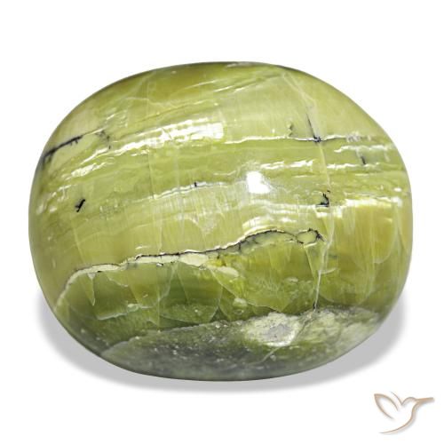 Opale vert naturelle coupe ovale, 38,88 ct, opaque