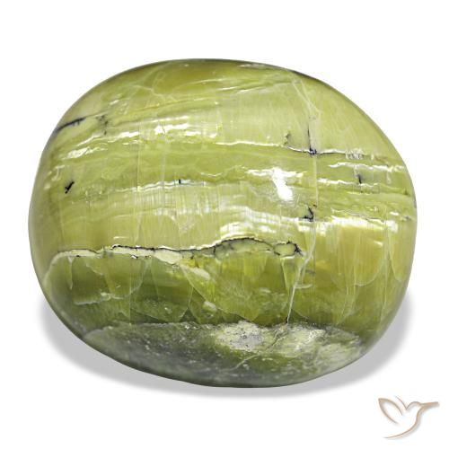 Opale vert naturelle coupe ovale, 38,88 ct, opaque