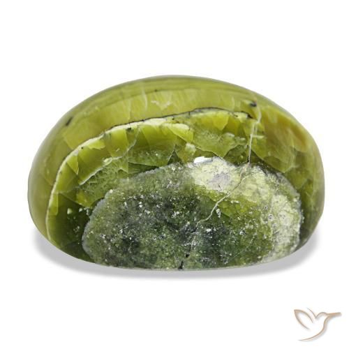 Opale vert naturelle coupe ovale, 38,88 ct, opaque