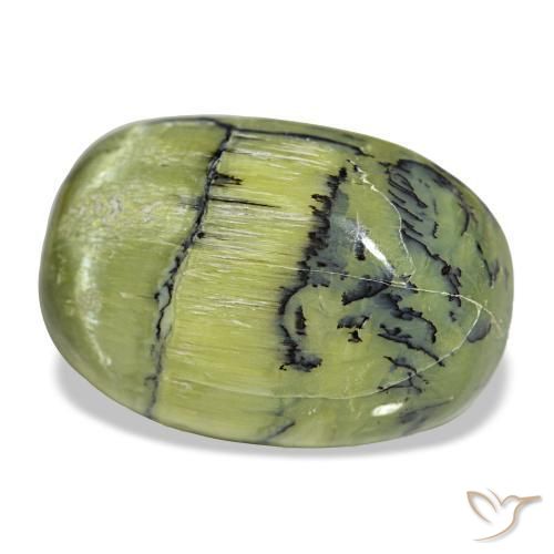Opale vert naturelle coupe ovale, 21,84 ct, opaque