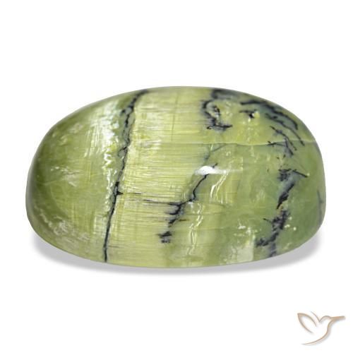 Opale vert naturelle coupe ovale, 21,84 ct, opaque