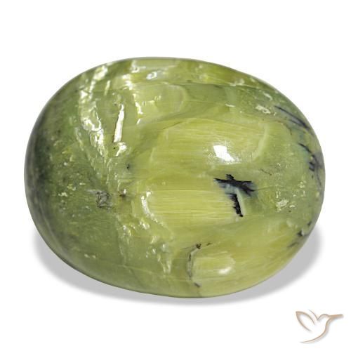 Opale vert naturelle coupe ovale, 21,92 ct, opaque