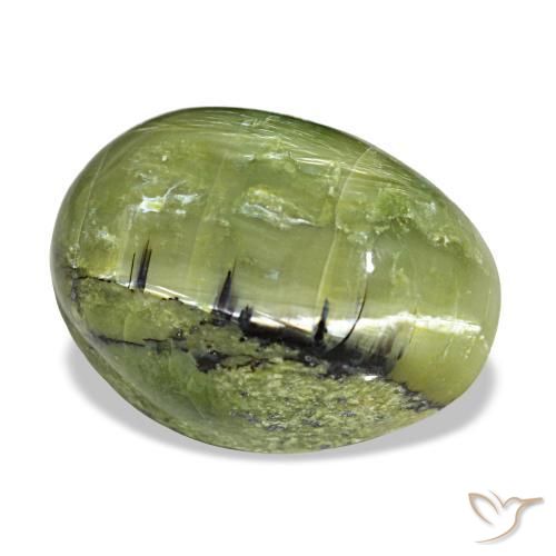 Opale vert naturelle coupe ovale, 8,44 ct, opaque