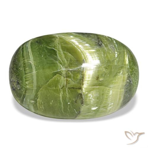 Opale vert naturelle coupe ovale, 16,99 ct, opaque