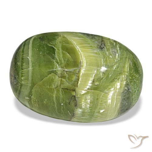 Opale vert naturelle coupe ovale, 16,99 ct, opaque