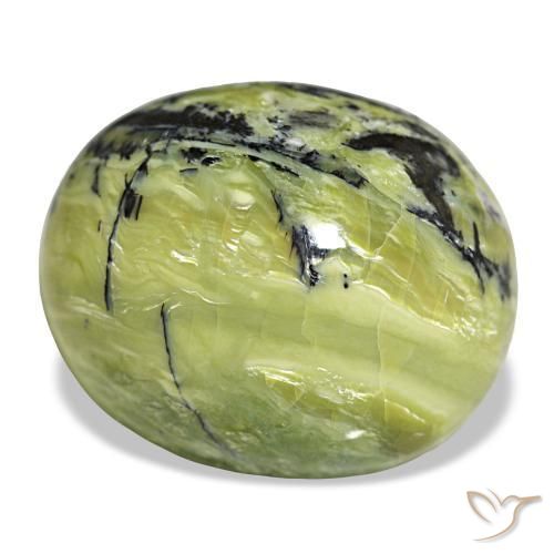Opale vert naturelle coupe ovale, 24,01 ct, opaque