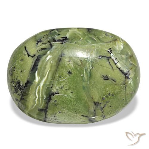 Opale vert naturelle coupe ovale, 21,32 ct, opaque